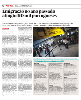 Emigra&ccedil;&atilde;o no ano passado atingiu 110 mil portugueses