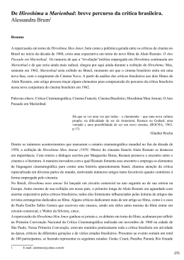 De Hiroshima a Marienbad: breve percurso da cr&iacute;tica