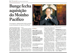 Bunge fecha aquisição do Moinho Pacífico