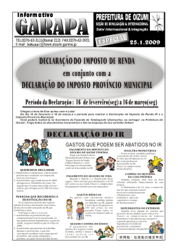 DECLARA&Ccedil;&Atilde;O DO IMPOSTO DE RENDA em conjunto com a