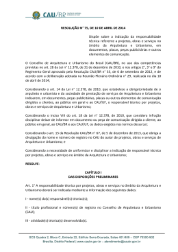 RESOLU&Ccedil;&Atilde;O N&deg; 75, DE 10 DE ABRIL DE 2014 Disp&otilde;e