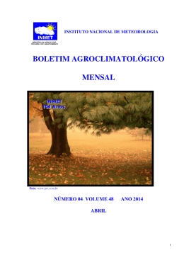 boletim agroclimatológico mensal de abril - 2014