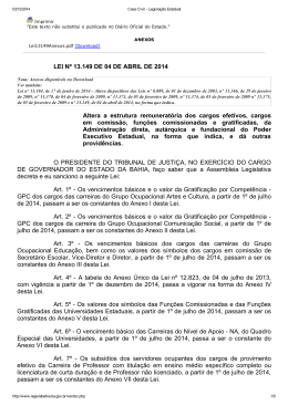 LEI N&ordm; 13.149 DE 04 DE ABRIL DE 2014 Altera a estrutura