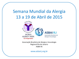 Semana Mundial da Alergia 07 a 13 de Abril de 2014
