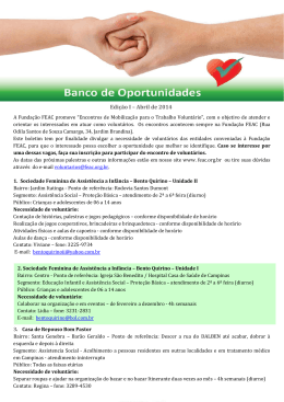 Edi&ccedil;&atilde;o I &ndash; Abril de 2014