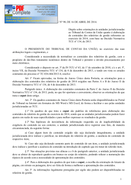 1. Portaria - TCU n&deg; 90, de 16 de abril de 2014