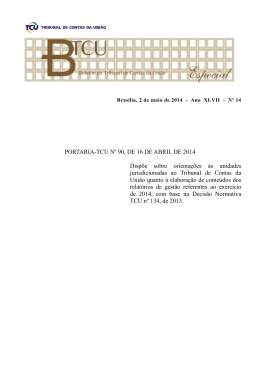 PORTARIA-TCU N&ordm; 90, DE 16 DE ABRIL DE 2014