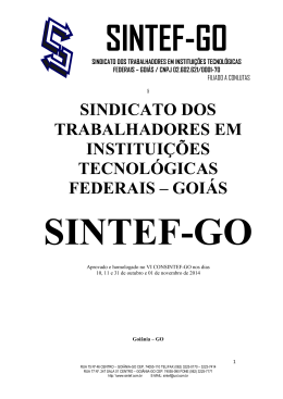 ESTATUTO DO SINDICATO DOS SERVIDORES DOS - Sintef-GO