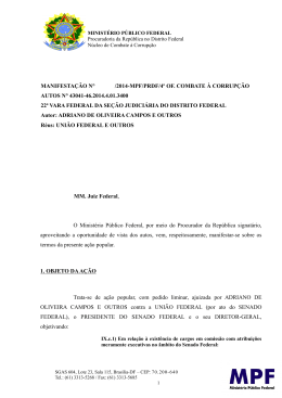 &Iacute;ntegra da manifesta&ccedil;&atilde;o do MPF/DF - Procuradoria da Rep&uacute;blica no