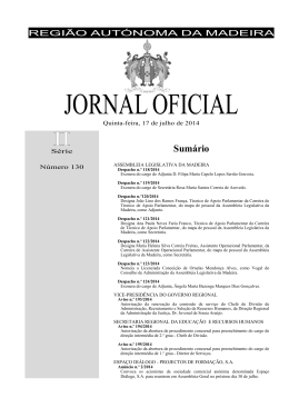 JORNAL OFICIAL - Governo Regional da Madeira
