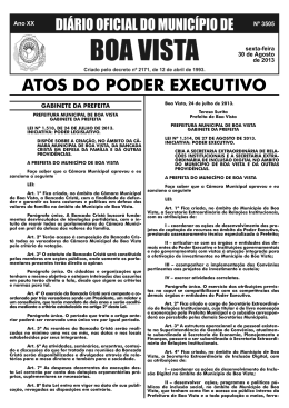 dom n&ordm; 3505.indd - Prefeitura Municipal de Boa Vista