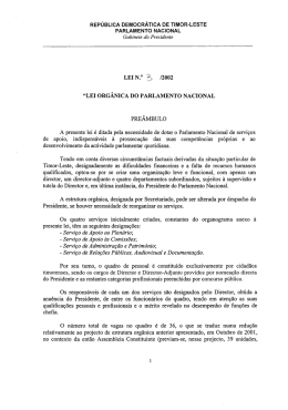 Lei Org&acirc;nica do Parlamento Nacional