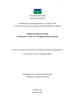 Viv&ecirc;ncias de prazer/sofrimento no trabalho de secret&aacute;rios