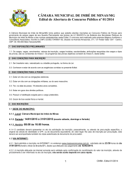 Edital - Inscri&ccedil;&otilde;es Concursos