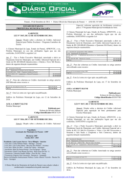 Di&aacute;rio Oficial dos Munic&iacute;pios do Paran&aacute; n&ordm; 585