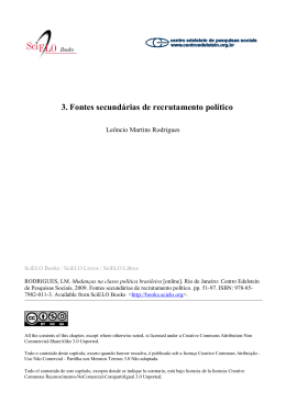 3. Fontes secund&aacute;rias de recrutamento pol&iacute;tico
