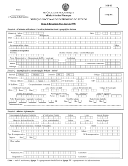 Ficha de Inventaria&ccedil;&atilde;o para Im&oacute;veis