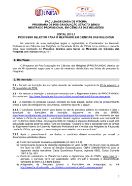 faculdade unida de vit&oacute;ria programa de p&oacute;s