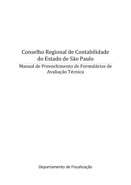 Manual - Formul&aacute;rios de Avalia&ccedil;&atilde;o T&eacute;cnica - Crc