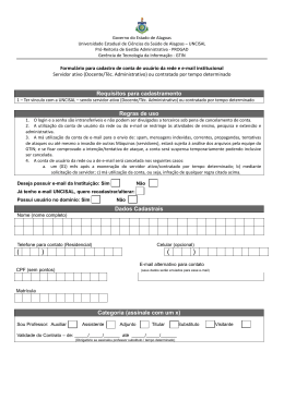 Formulário para cadastro do e-mail institucional - (GTIN)
