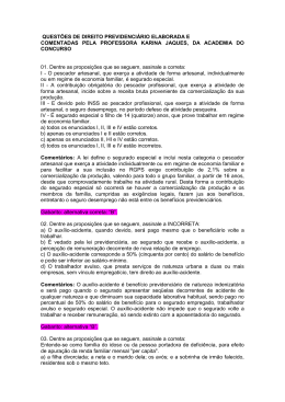 QUEST&Otilde;ES DE DIREITO PREVIDENCI&Aacute;RIO