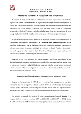 Trimestre de 2007 na Contratação Colectiva de Trabalho