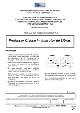 Professor Classe I &ndash; Instrutor de Libras