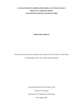 AVALIA&Ccedil;&Atilde;O DOS FATORES ASSOCIADOS AO USO DE &Aacute;LCOOL E