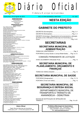DIARIO DE AGOSTO, dia 26 - Prefeitura de Ananindeua