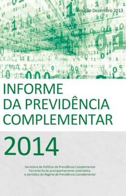 Informe SPPC &ndash; 2014 - Minist&eacute;rio da Previd&ecirc;ncia Social