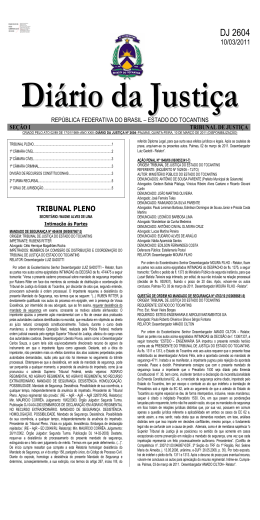 DJ 2604 - Tribunal de Justi&ccedil;a do Estado do Tocantins