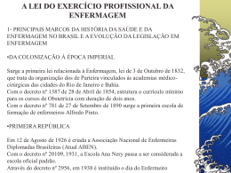 Lei do Exerc&iacute;cio de Enfermagem - Professora Maria da Concei&ccedil;&atilde;o