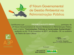 FREDERICO AUGUSTO RIBEIRO - Ministério do Meio Ambiente