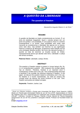 A QUEST&Atilde;O DA LIBERDADE - Universidade Est&aacute;cio de S&aacute;