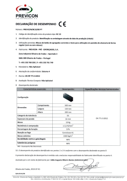 Declaração de Desempenho Bloco Cimento/Normal