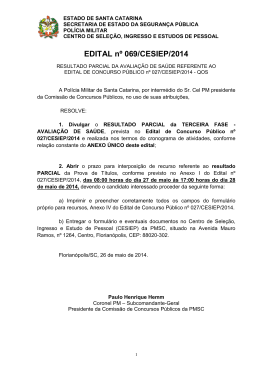 EDITAL nº 069/CESIEP/2014 - Polícia Militar de Santa Catarina