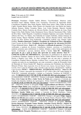 ATA DE N&deg; 139 DA 05&ordf; SESS&Atilde;O ORDIN&Aacute;RIA DO