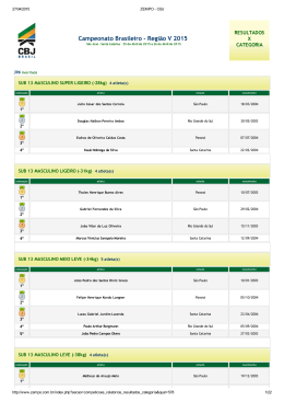 Resultado Individual &ndash; Regi&atilde;o V
