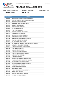 Relação de Alunos 2013 - Colégio Santo Agostinho