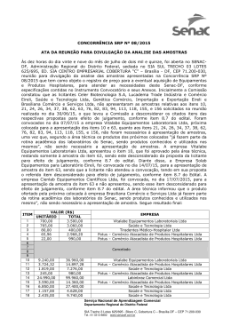 CONCORR&Ecirc;NCIA SRP N&ordm; 08/2015 ATA DA REUNI&Atilde;O