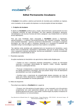 Edital Permanente Incubaero