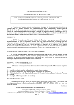 Incubadora do Artesanato Artístico de Teresina – INART. Secretaria
