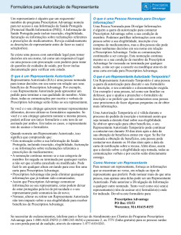 Formul&aacute;rios para Autoriza&ccedil;&atilde;o de Representante