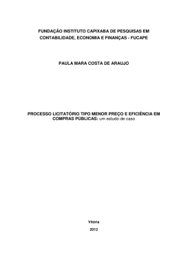 ARAUJO, Paula Mara Costa de. Processo licitat&oacute;rio tipo menor