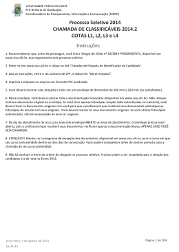 Lista de Classific&aacute;veis 2014.2