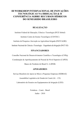iii workshop internacional de inova&ccedil;&otilde;es tecnol&oacute;gicas na irriga&ccedil;&atilde;o