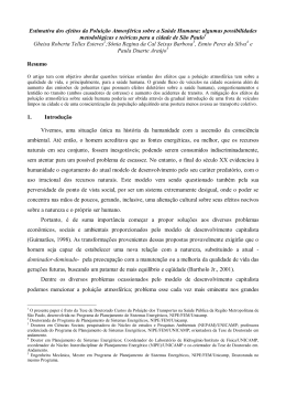 Estimativa dos efeitos da Polui&ccedil;&atilde;o Atmosf&eacute;rica sobre a