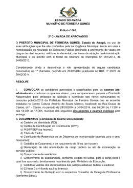 ESTADO DO AMAP&Aacute; MUNIC&Iacute;PIO DE FERREIRA GOMES Edital n&ordm;