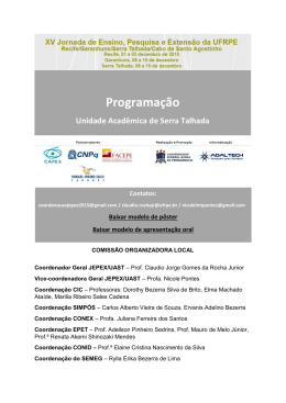 Programa&ccedil;&atilde;o Unidade Acad&ecirc;mica de Serra Talhada