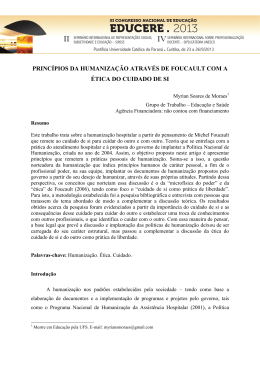 princ&iacute;pios da humaniza&ccedil;&atilde;o atrav&eacute;s de foucault com a &eacute;tica do